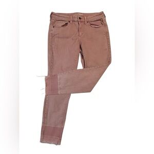 Universal Thread Women's Pink Mid Rise Raw Edge Skinny Jeans - Size 12